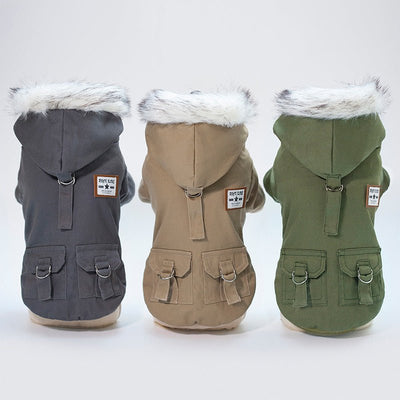 Warm Dog Coat with Hoodie – Cotton Winter Jacket for Small Dogs (Chihuahua, French Bulldog, Puppy) - 0