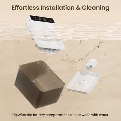 Wireless Stainless Steel Cat Water Fountain – Automatic Induction, Battery Operated, 3L Large Capacity - 0